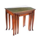 MAHOGANY NEST OF THREE TABLES