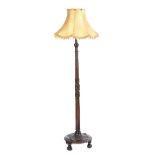 MAHOGANY STANDARD LAMP & SHADE