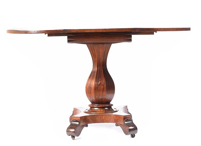 19TH CENTURY ROSEWOOD DROP LEAF DINING ROOM TABLE - Image 5 of 5