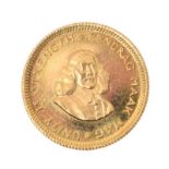 SOUTH AFRICAN ONE RAND GOLD COIN 1961