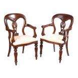 PAIR OF TWENTIETH CENTURY BALLOON BACK ARMCHAIRS