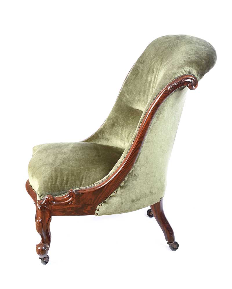VICTORIAN ROSEWOOD SCROLL BACK CHAIR - Image 6 of 7