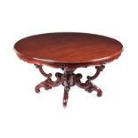 FIVE FOOT CIRCULAR MAHOGANY DINING ROOM TABLE