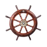 ANTIQUE SHIP'S WHEEL