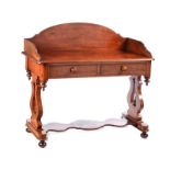 VICTORIAN MAHOGANY GALLERY BACK SIDE TABLE