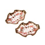 PAIR OF ROYAL CROWN DERBY SHAPED DISHES