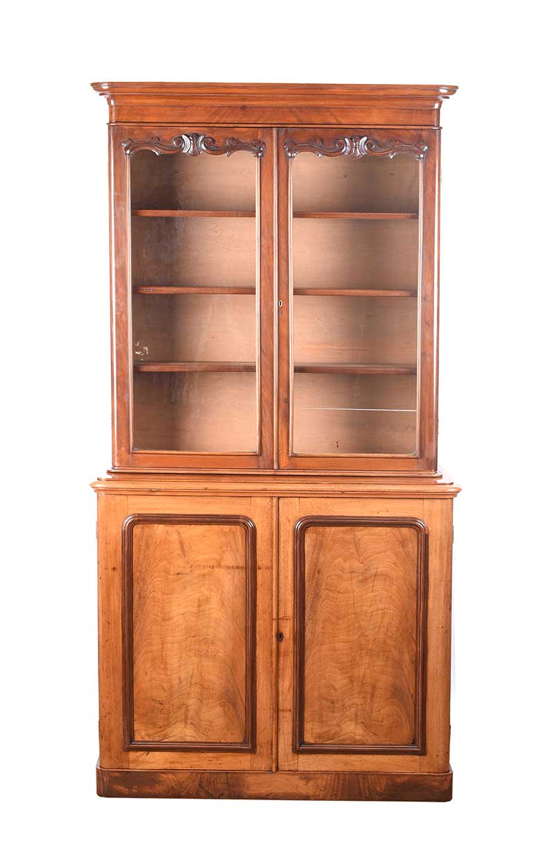 VICTORIAN MAHOGANY TWO DOOR BOOKCASE - Image 3 of 8