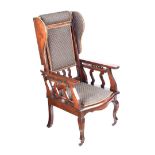 RECLINING MAHOGANY ARMCHAIR