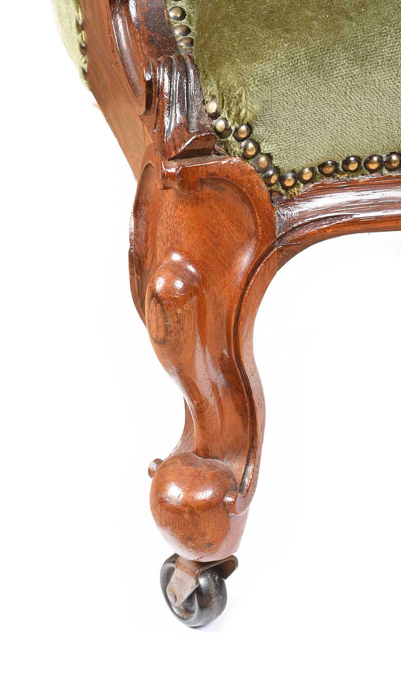 VICTORIAN ROSEWOOD SCROLL BACK CHAIR - Image 3 of 7