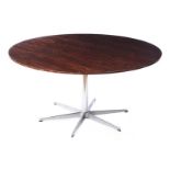 FRITZHANSEN DANISH ROSEWOOD CIRCULAR DINING ROOM TABLE