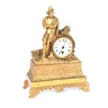 GILT BRONZE MANTEL CLOCK