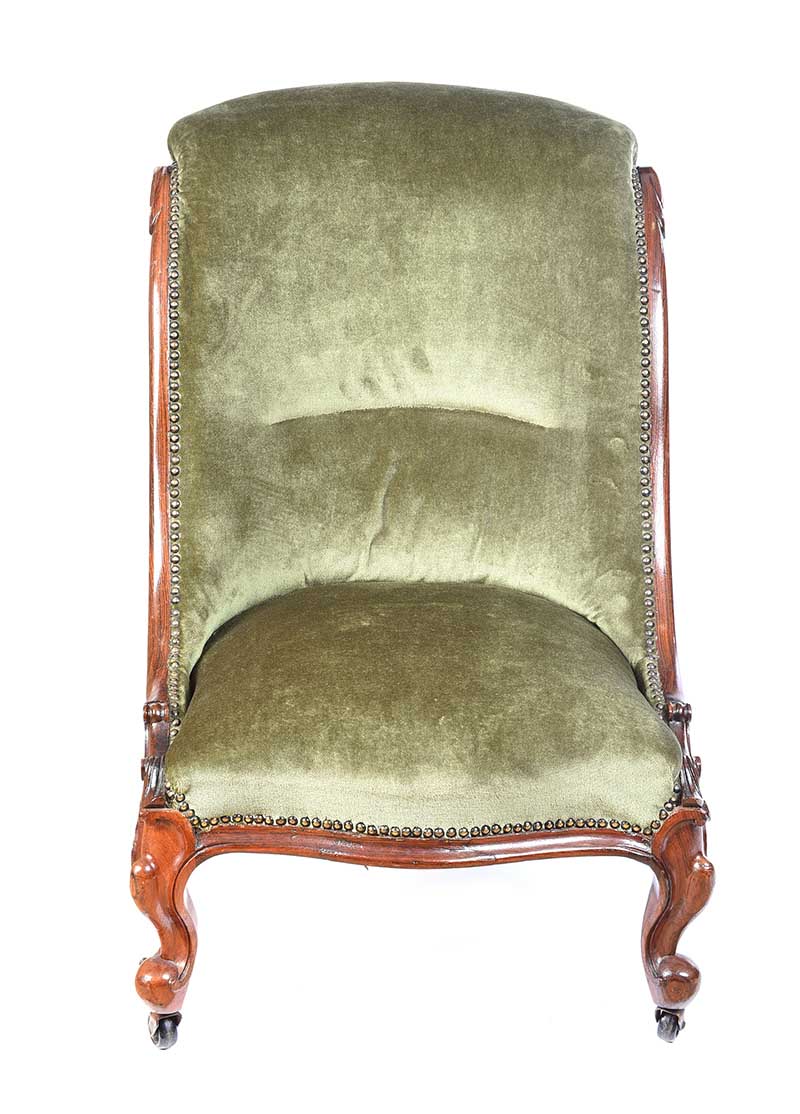 VICTORIAN ROSEWOOD SCROLL BACK CHAIR - Image 5 of 7