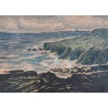 Hans Iten, RUA - PORTSTEWART COAST, NORTH ANTRIM - Coloured Lithograph - 10.5 x 15 inches - Signed