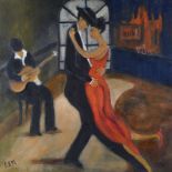 Rose Elizabeth Moorcroft - TANGO - Oil on Canvas - 20 x 20 inches - Signed in Monogram