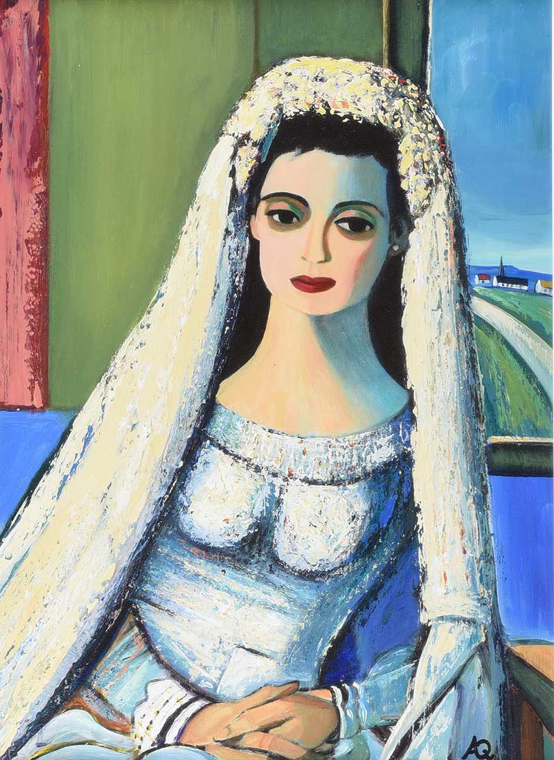 Alan Quigley - THE BRIDE - Oil on Board - 24 x 17 inches - Signed