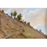 Vassily Mikhailoritch Lisov - ON THE CLIFF'S EDGE - Oil on Board - 9 x 13 inches - Unsigned