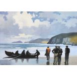 John F. Skelton - LANDFALL, SLEA HEAD, COUNTY KERRY - Coloured Print - 16 x 23 inches - Unsigned