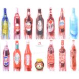 Neil Shawcross RHA RUA - BOTTLES - Coloured Print - 16.5 x 20.5 inches - Unsigned