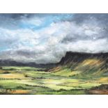 W.J. Page - STORM CLOUDS OVER BENEVENAGH - Oil on Board - 9 x 12 inches - Signed