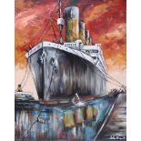 John Stewart - TITANIC SUNSET - Oil on Canvas - 20 x 16 inches - Signed