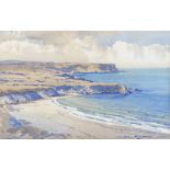 Samuel McLarnon UWS - WHITEPARK BAY, COUNTY ANTRIM - Watercolour Drawing - 8 x 13 inches - Signed