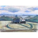 Hilary Bryson - HARVEST, RINGNEILL BAY, STRANGFORD - Pastel on Paper - 16 x 23 inches - Signed