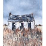 Michael Smyth - DERELICT COTTAGE - Oil on Canvas - 12 x 10 inches - Signed