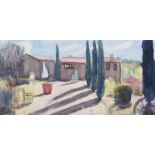 Hilary Bryson - TUSCAN AFTERNOON, NEAR AREZZO - Watercolour Drawing - 7 x 15 inches - Signed