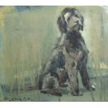 Con Campbell - DOG WITH AN ATTITUDE - Oil on Board - 6 x 7 inches - Signed