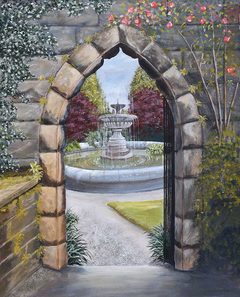 Irish School - VIEW THROUGH THE ARCHWAY - Oil on Canvas - 20 x 16 inches - Unsigned