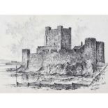 Colin Gibson - CARRICKFERGUS CASTLE - Pencil on Paper - 7 x 10 inches - Signed