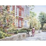 Hazel Jones - UNIVERSITY SQUARE, BELFAST - Watercolour Drawing - 11 x 15 inches - Signed