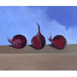 Kevin Meehan - THREE RED ONIONS - Oil on Linen - 10 x 12 inches - Signed