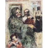 William Conor, RHA, RUA - THERE IS MORE HEAVANS THAN ONE - Wax Crayon on Paper - 19.5 x 15