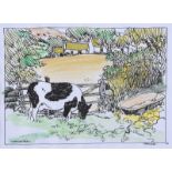 James Macintyre, RUA - BY THE GATE - Hand Coloured Print - 7 x 10 inches - Signed