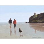 Gregory Moore - ON DOWNHILL STRAND - Oil on Board - 12 x 16 inches - Signed
