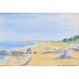 Mairead De Carleun - PORTMARNOCK STRAND - Watercolour Drawing - 7 x 9.5 inches - Signed