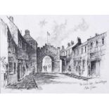 Colin Gibson - THE NORTH GATE, CARRICKFERGUS - Pencil on Paper - 7 x 10 inches - Signed