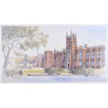 R.G. Mulree - QUEEN'S UNIVERSITY, BELFAST - Coloured Print - 9 x 17 inches - Unsigned