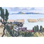 Hugh McIlfatrick - HARBOUR, SOUTH OF FRANCE - Acrylic on Board - 14.5 x 21 inches - Signed in