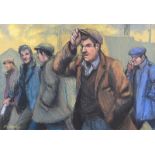 Jim McDonald - SHIPYARD WORKERS - Pastel on Paper - 16 x 22 inches - Signed