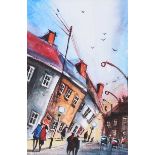 James Ndox - OUR TOWN - Watercolour Drawing - 9.5 x 6 inches - Signed