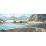 Marjorie Henry, RUA - TWELVE PINS FROM LOUGH INAGH, CONNEMARA - Oil on Board - 14 x 33 inches -