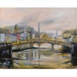 Niall Campion - HA'PENNY BRIDGE, COUNTY DUBLIN - Oil on Canvas - 16 x 20 inches - Signed