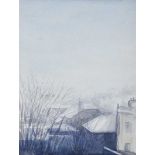 Olive Henry, RUA - WINTER ROOFTOPS - Watercolour Drawing - 12 x 9 inches - Signed