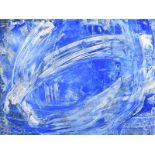 Gerald Dillon - BLUE ABSTRACT - Mixed Media - 9 x 12 inches - Signed