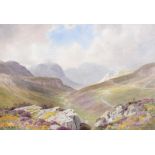 Joseph William Carey, RUA - THE ANNALONG VALLEY, MOUNTAINS OF MOURNE - Watercolour Drawing - 14 x 21