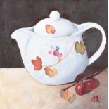 Silvia Stori - TEAPOT - Oil on Canvas - 8 x 8 inches - Signed in Monogram