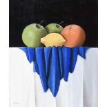 Kevin Meehan - STILL LIFE WITH APPLES, ORANGES & LEMONS - Oil on Linen - 12 x 10 inches - Signed