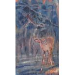 Con Campbell - DEER CALF IN WOODS - Oil on Board - 10 x 6 inches - Signed